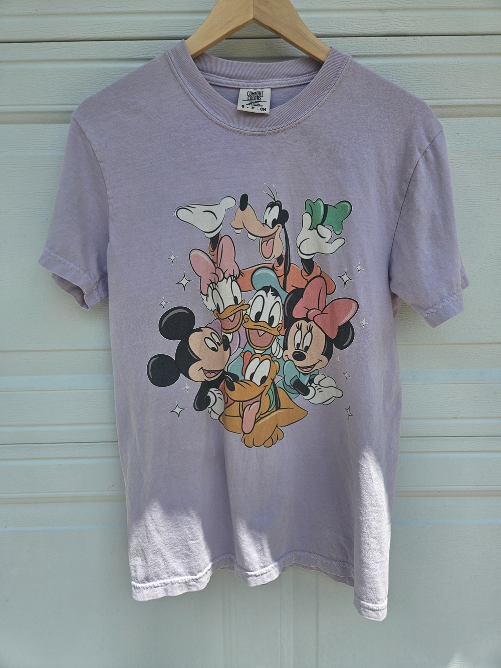 Comfort Colors Lavender Disney Character Stack Short Sleeve Tee